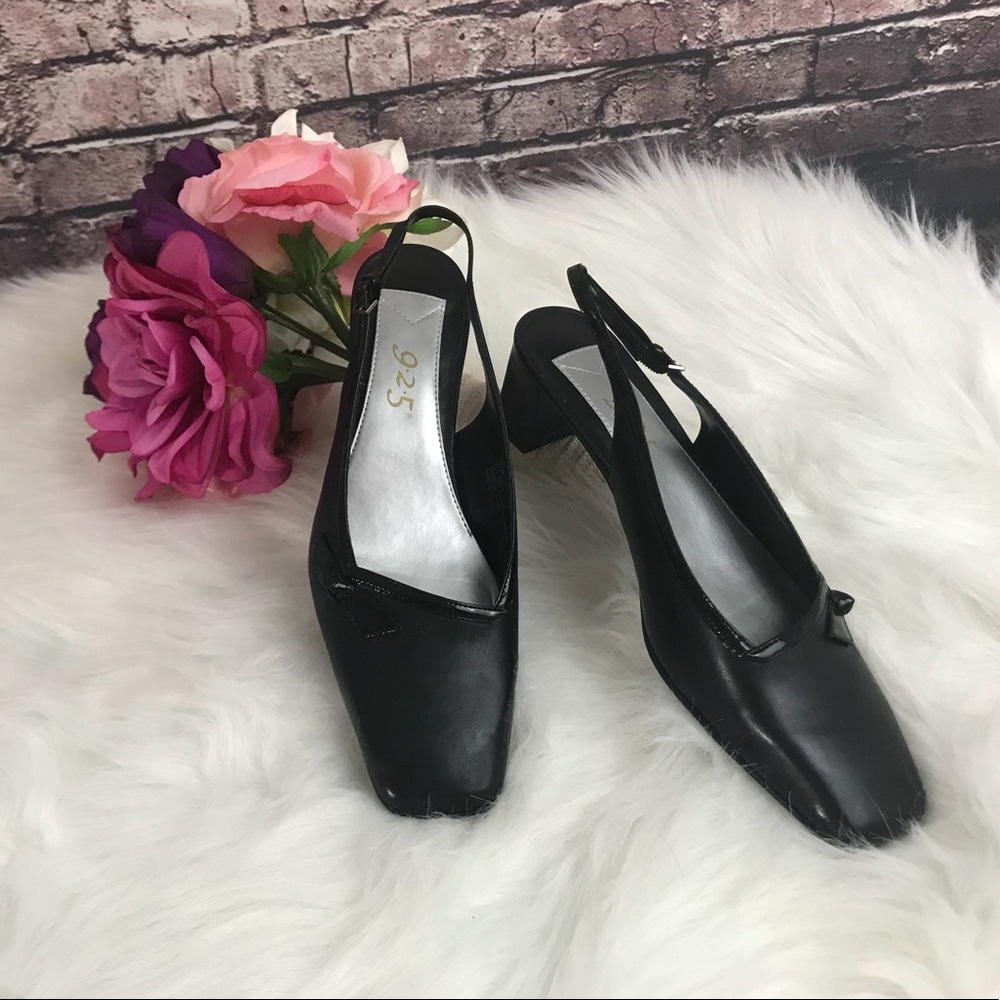 9 2 5 Black Slingback Heel